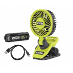 Ryobi RCF-120G 4V Akumulátorový ventilátor s klipsem USB Lithium, 3 režimy foukání 1 x 2,0 Ah ak