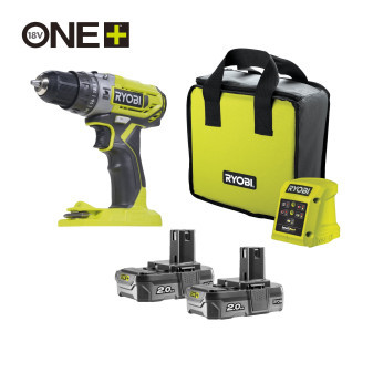 Ryobi R18PD2-220S 18V Akumulátorová příklepová vrtačka (2x2.0Ah)