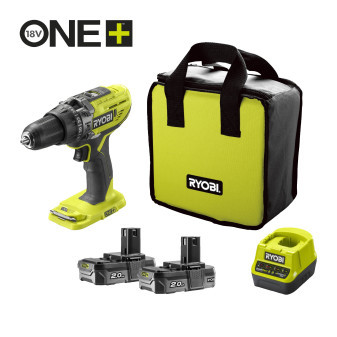 Ryobi R18PD3-220S 18V Akumulátorová příklepová vrtačka (2x2.0Ah)