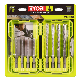 Ryobi RAK08SDS2 Sada 8ks SDS+ vrtáků