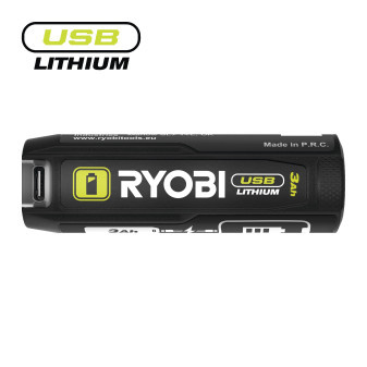 Ryobi RB4L30 3,0Ah Akumulátor USB Lithium, s ukazatelem stavu nabití a funkcí power banky