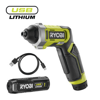 Ryobi RSD4-120T 4V Akumulátorový šroubovák USB Lithium 1 x 2,0 Ah akumulátor (RB420) + nabíječka