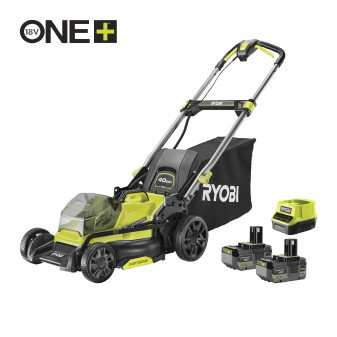 Ryobi RY18LMX40C-240 18V One Plus ™ Bezuhlíková sekačka na trávu, záběr 40 cm, 2 x 4,0Ah